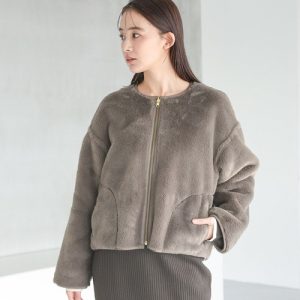 GLOBAL WORK ブルゾン アウター リバーシブルフェイクムートンブルゾン/115437 レディース